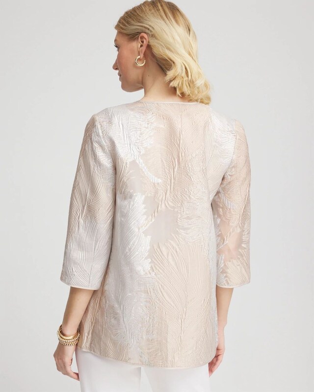 Travelers Collection Metallic 3/4 Sleeve Jacket - image 3